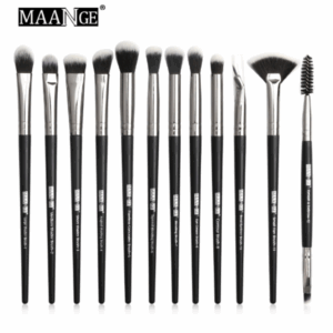 Maange 12 pcs Eye Brush Sets – Black Color