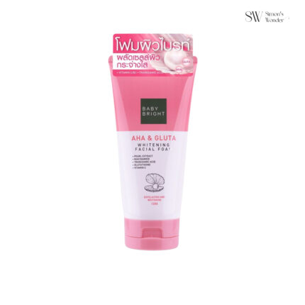Baby Bright AHA & Gluta Whitening Facial Foam 120g