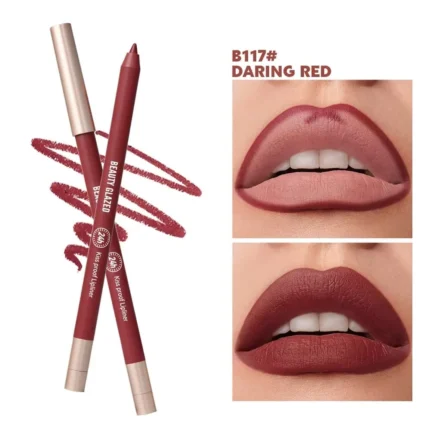 Beauty Glazed Waterproof & Long Lasting Lip Liner Pencil – B117 Daring Red