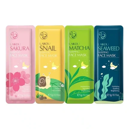 LAIKOU Sakura Matcha Seaweed Snail Sleeping Mask – 4 Pcs